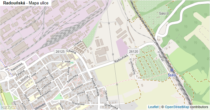 Radouňská - mapa ulice
