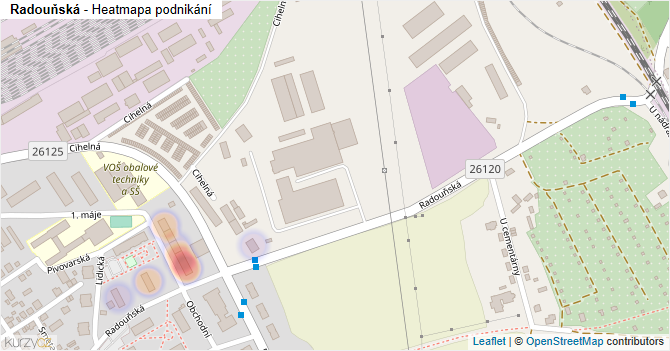 Radouňská - mapa podnikání