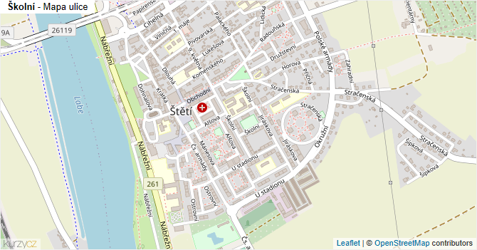 Školní - mapa ulice