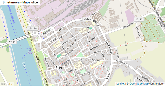 Smetanova - mapa ulice