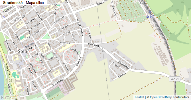 Stračenská - mapa ulice