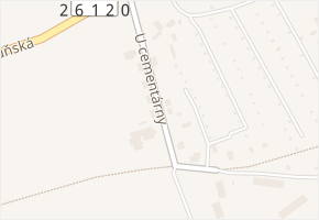 U cementárny v obci Štětí - mapa ulice