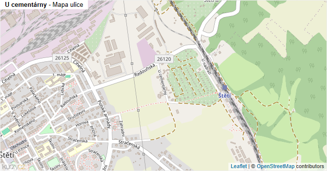 U cementárny - mapa ulice