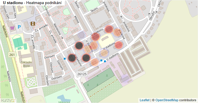 U stadionu - mapa podnikání