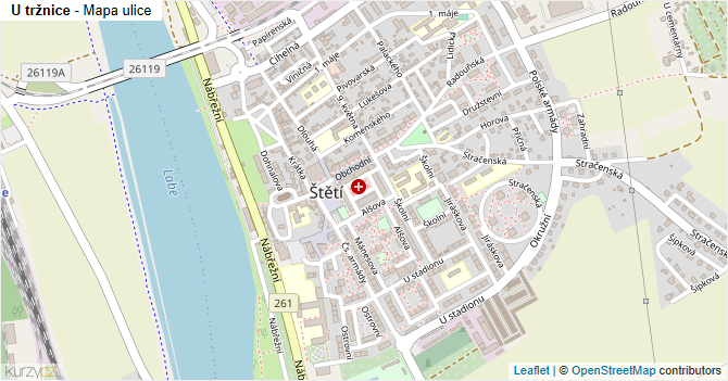 U tržnice - mapa ulice