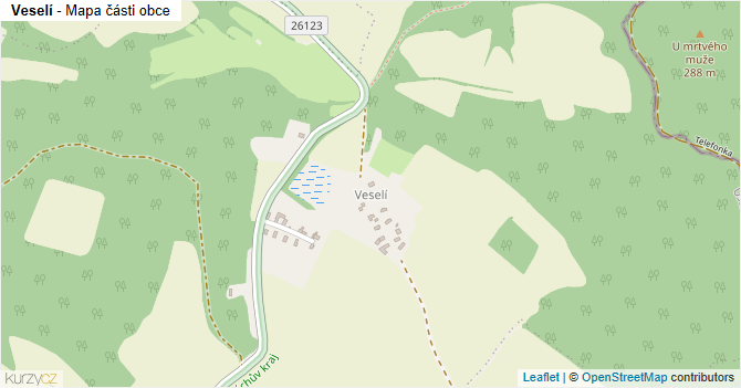 Veselí - mapa části obce