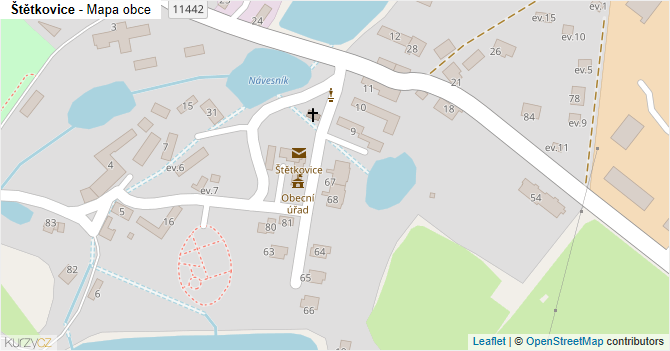 Štětkovice - mapa obce