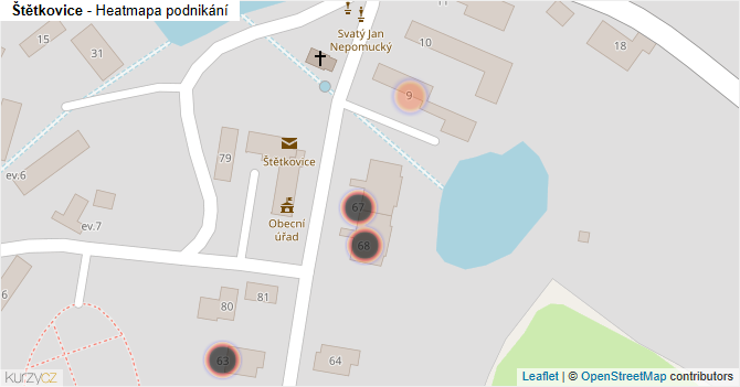 Štětkovice - mapa podnikání