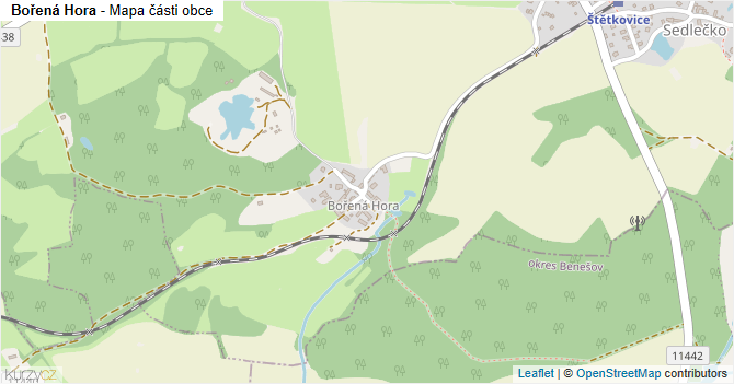 Bořená Hora - mapa části obce