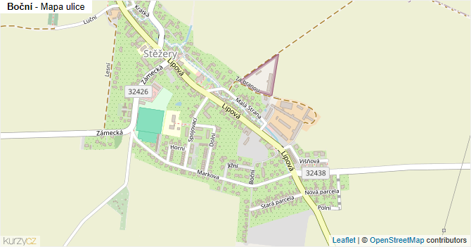 Boční - mapa ulice