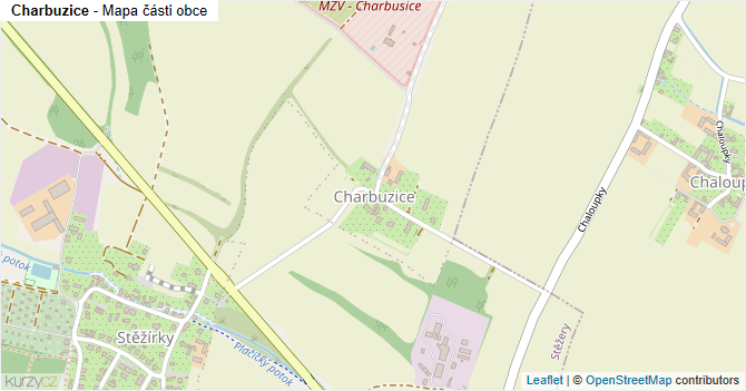 Charbuzice - mapa části obce