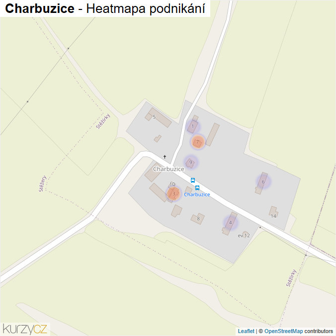 Mapa Charbuzice - Firmy v části obce.