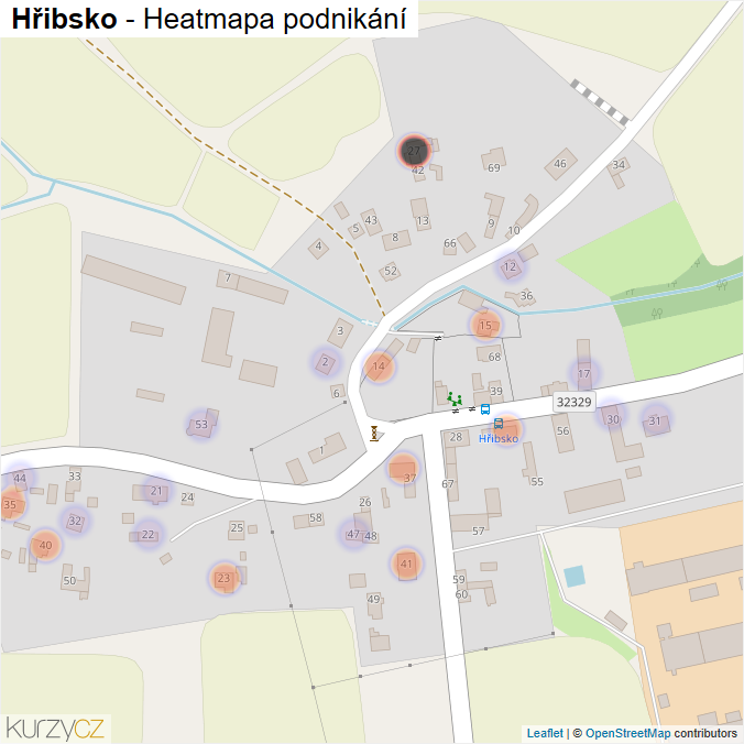 Mapa Hřibsko - Firmy v části obce.