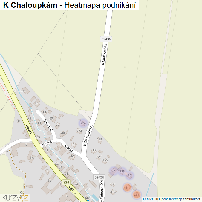 Mapa K Chaloupkám - Firmy v ulici.