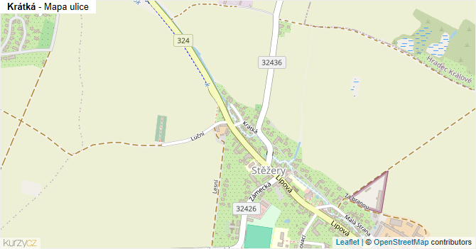 Krátká - mapa ulice