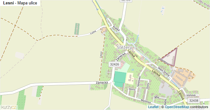 Lesní - mapa ulice