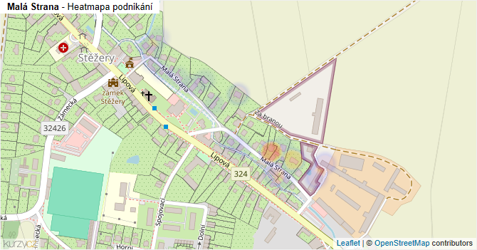 Malá Strana - mapa podnikání