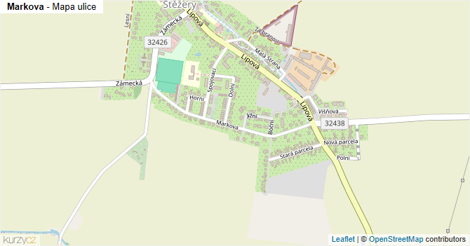 Markova - mapa ulice