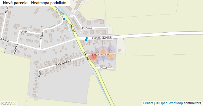 Nová parcela - mapa podnikání