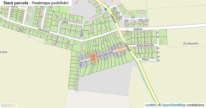 Stará parcela - mapa podnikání