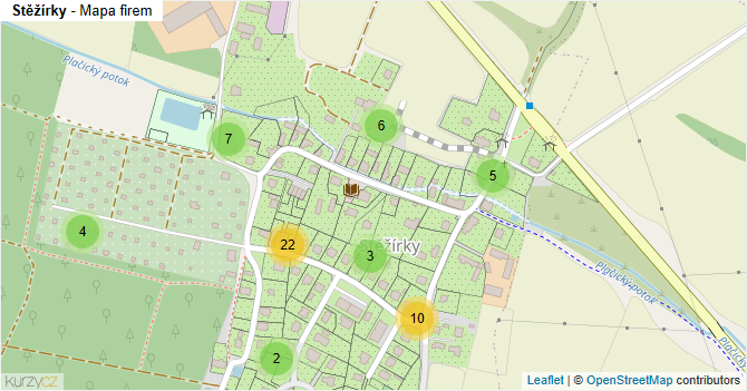 Stěžírky - mapa firem