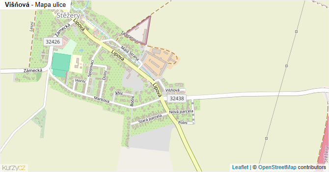 Višňová - mapa ulice