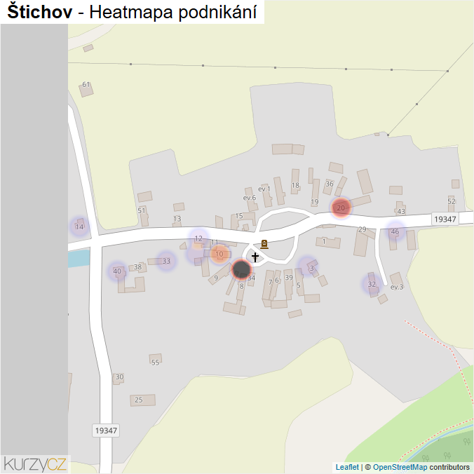 Mapa Štichov - Firmy v části obce.