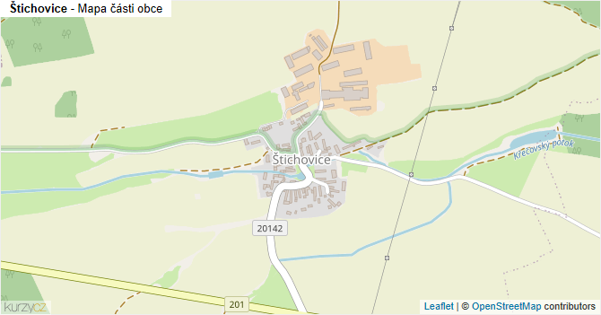 Štichovice - mapa části obce