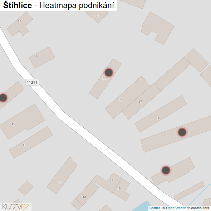 Mapa Štíhlice - Firmy v obci.