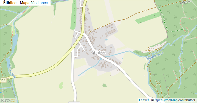 Štíhlice - mapa části obce