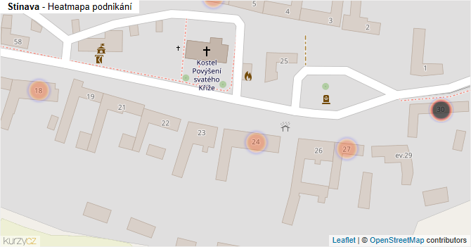 Stínava - mapa podnikání