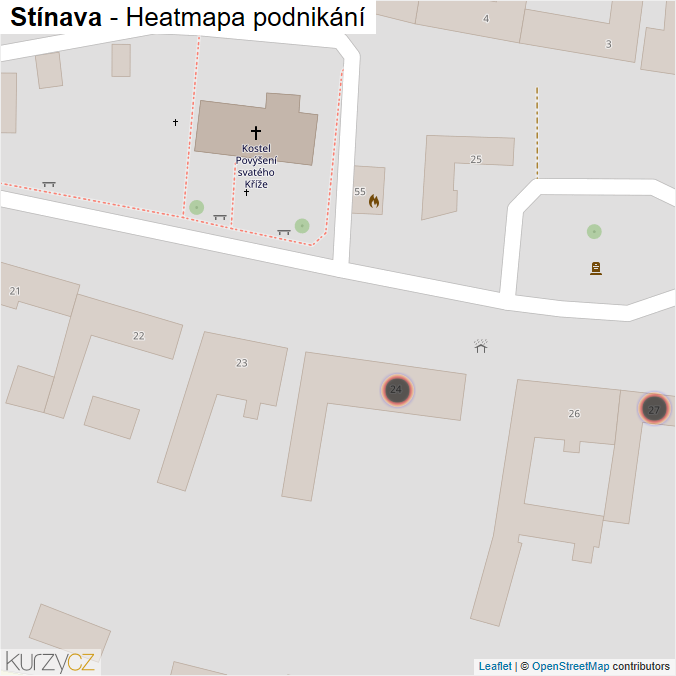 Mapa Stínava - Firmy v obci.