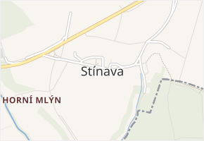 Stínava v obci Stínava - mapa části obce