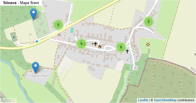 Stínava - mapa firem