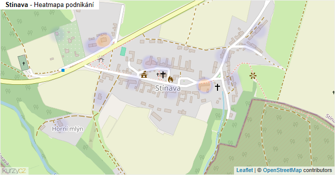 Stínava - mapa podnikání