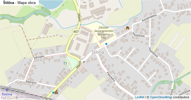Štítina - mapa obce