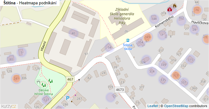 Štítina - mapa podnikání