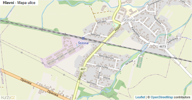 Hlavní - mapa ulice