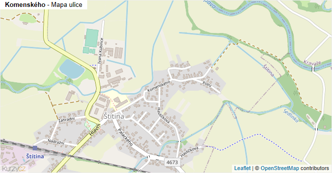 Komenského - mapa ulice
