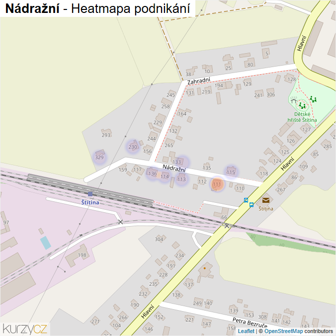 Mapa Nádražní - Firmy v ulici.