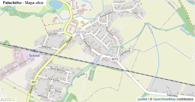 Palackého - mapa ulice