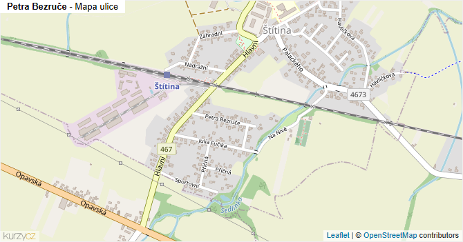 Petra Bezruče - mapa ulice