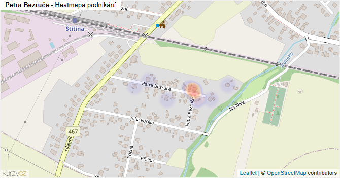 Petra Bezruče - mapa podnikání