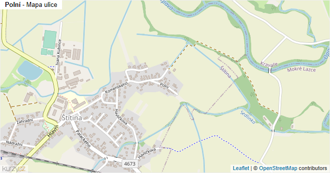 Polní - mapa ulice