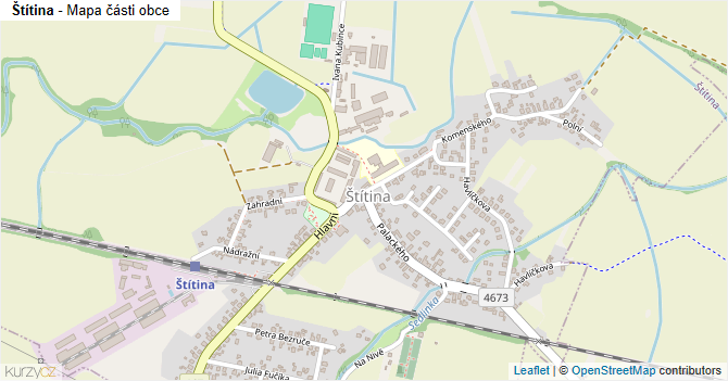 Štítina - mapa části obce