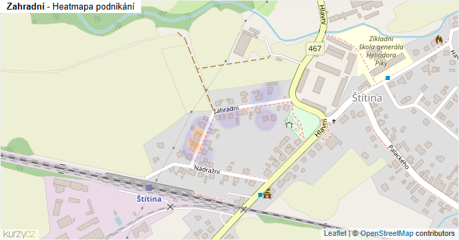 Zahradní - mapa podnikání