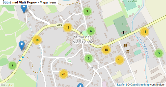 Štítná nad Vláří-Popov - mapa firem