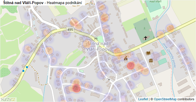Štítná nad Vláří-Popov - mapa podnikání