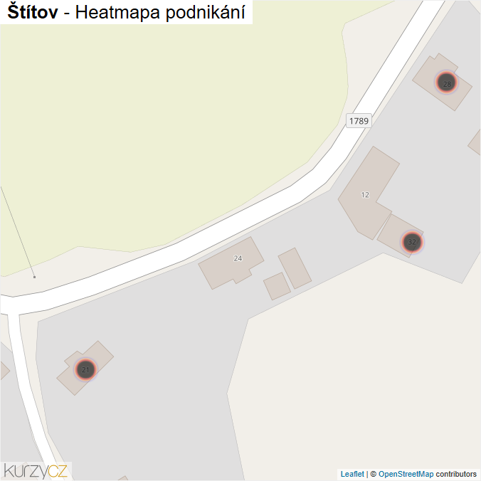 Mapa Štítov - Firmy v obci.