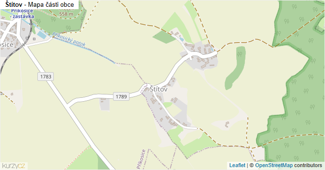 Štítov - mapa části obce